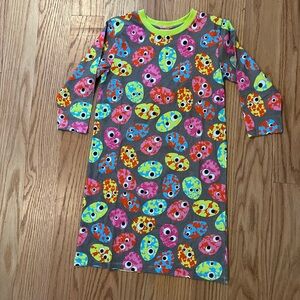 Girls' Fun Egg Print dress Multicolor